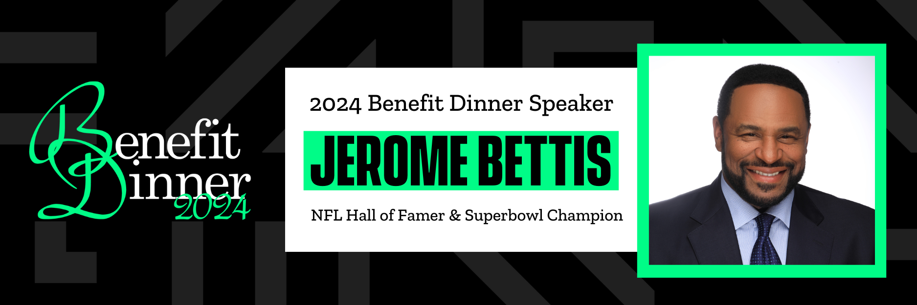 On the left is the 2024 Benefit Dinner logo. To the right of that are the words 