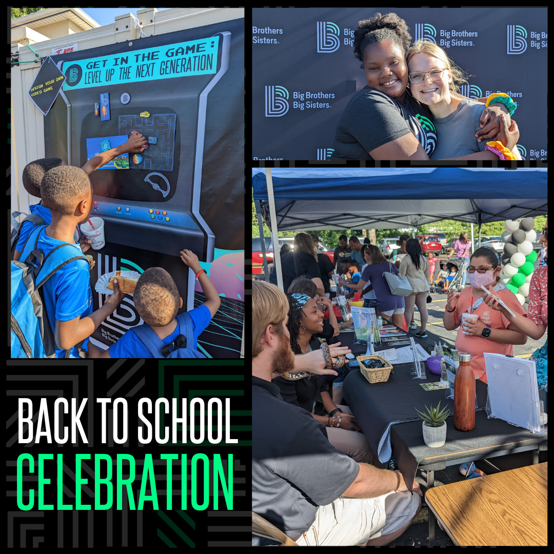 A photo grid with three photos from the Back to School Celebration