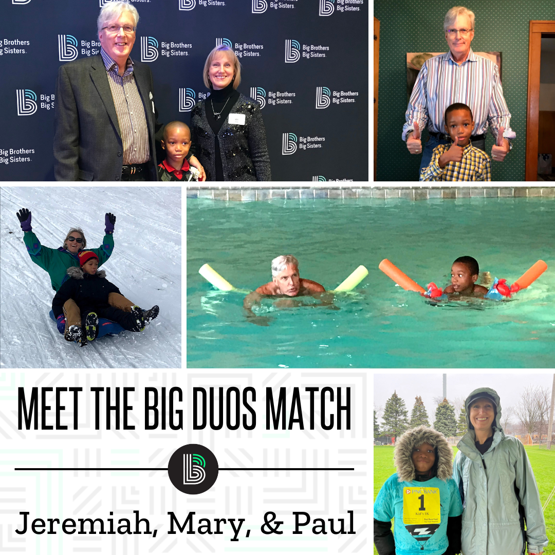 A collage featuring 5 photos of Mary & Paul with Jeremiah. In the lower lefthand corner are the words 